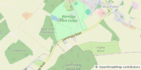 Map of Sandy, Beds