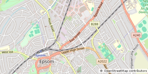 Map of Epsom, Surrey
