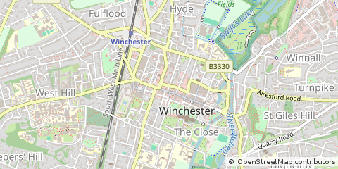 Map of Winchester, Hampshire