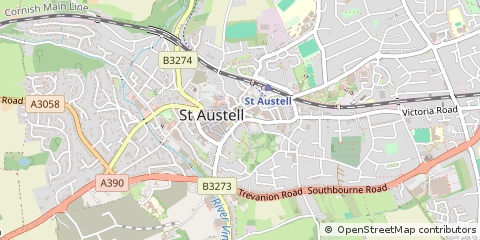 Map of ST. Austell, Cornwall