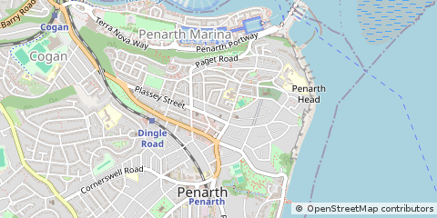 Map of Penarth, South Glamorgan