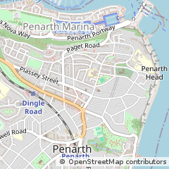 Map of Penarth, South Glamorgan