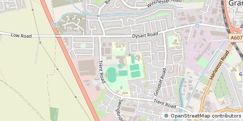 Map of Grantham, Lincolnshire