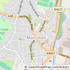 Map of Swansea, West Glamorgan