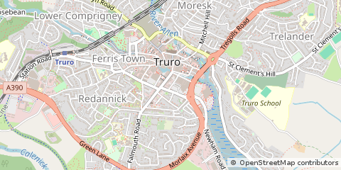 Map of Truro, Cornwall