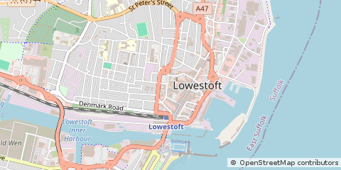 Map of Lowestoft, Suffolk