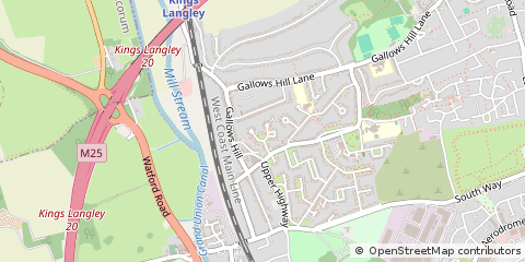Map of Abbots Langley, Herts