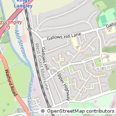 Map of Abbots Langley, Herts
