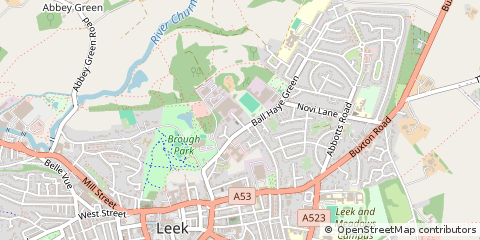 Map of Leek, Staffordshire