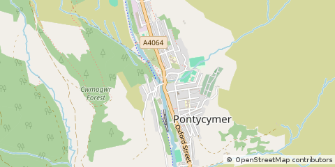 Map of Bridgend, Mid Glamorgan