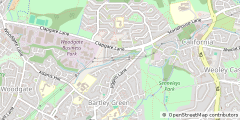 Map of Birmingham, West Midlands