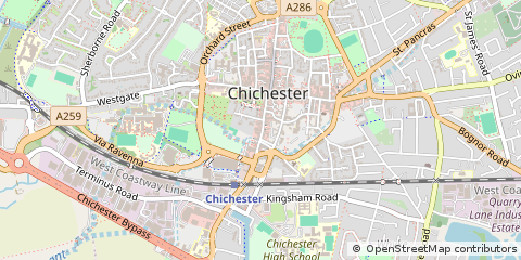 Map of Chichester, West Sussex