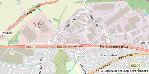 Map of ST. Helens, Merseyside