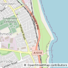 Map of Sunderland, Tyne & Wear