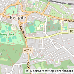 Map of Reigate, Surrey