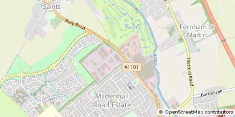 Map of Bury ST Edmunds, Suffolk