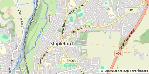 Map of Nottingham, Nottinghamshire