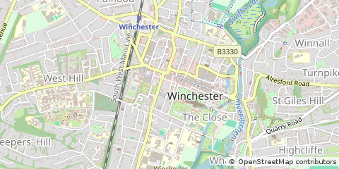 Map of Winchester, Hampshire