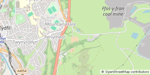 Map of Mountain Hare, Merthyr Tydfil