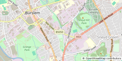 Map of Stoke on Trent, Staffordshire