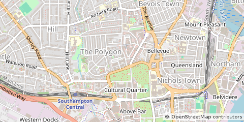 Map of Southampton, Hampshire