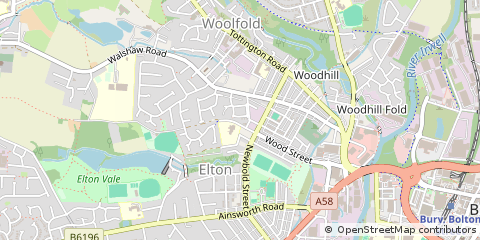 Map of Bury, Lancashire