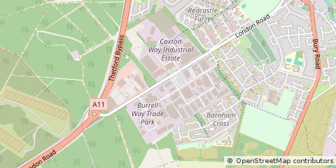 Map of Thetford, Norfolk