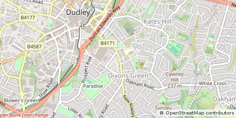 Map of Dudley, West Midlands