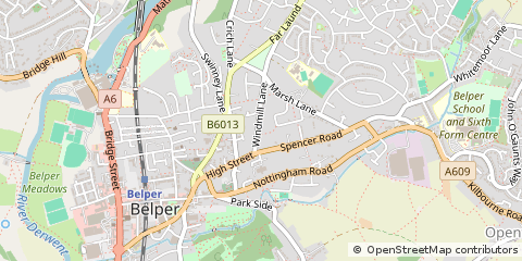 Map of Belper, Derbyshire