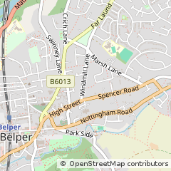 Map of Belper, Derbyshire