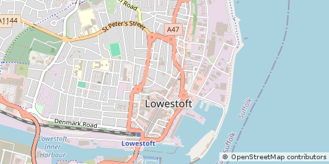 Map of Lowestoft, Suffolk