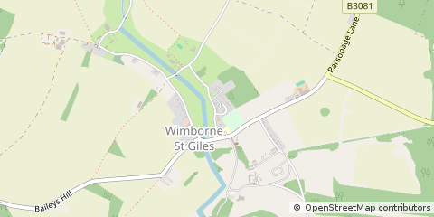 Map of Wimborne, Dorset