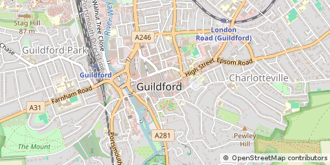 Map of Guildford, Surrey