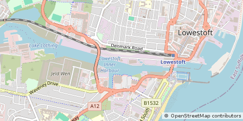 Map of Lowestoft, Suffolk