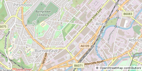 Map of Sheffield, South Yorkshire