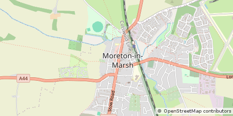 Map of Moreton in March, Gloucestershire