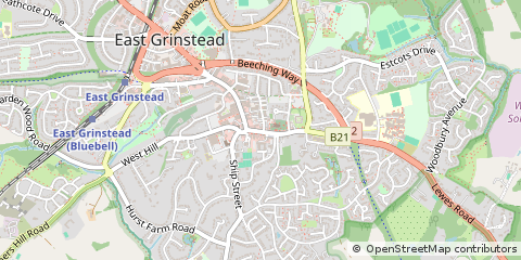 Map of East Grinstead, West Sussex