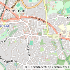 Map of East Grinstead, West Sussex