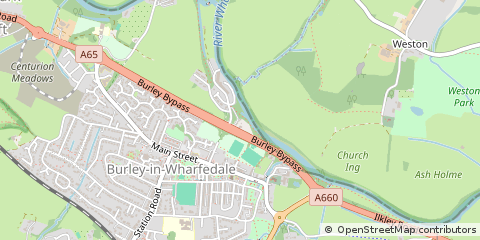 Map of Burley in Wharfedale, Ilkley West Yorkshire