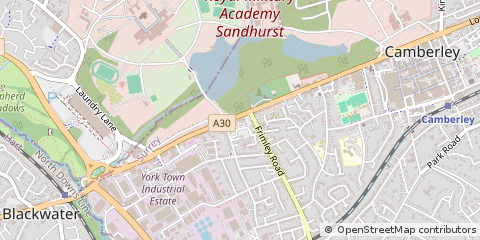 Map of Camberley, Surrey
