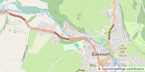 Map of Bakewell, Derbyshire