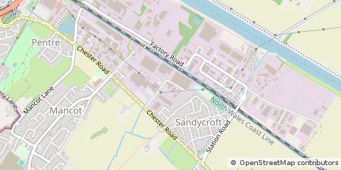 Map of Deeside, Flintshire