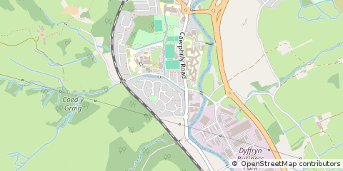 Map of Ystrad Mynach, Caerphilly