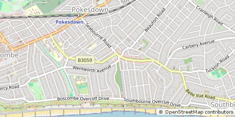 Map of Bournemouth, Dorset