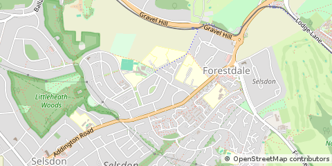 Map of South Croydon, Surrey
