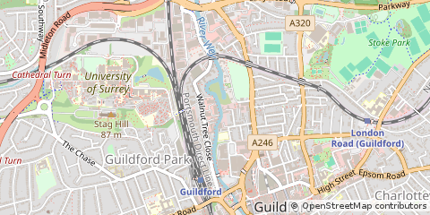 Map of Guildford, Surrey