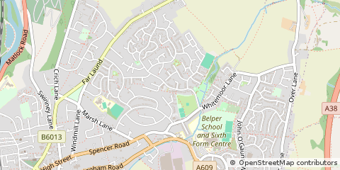Map of Belper, Derbyshire