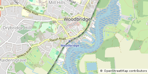 Map of Woodbridge, Suffolk