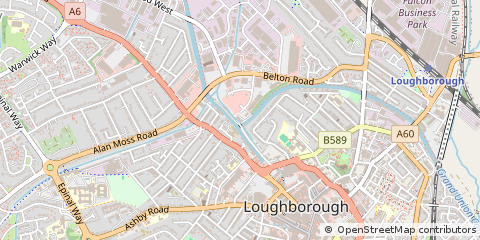 Map of Loughborough, Leicestershire