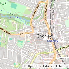 Map of Chorley, Lancashire